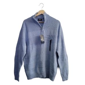 NWT CHAPS Men's Blue Half-Zip Sweater  Size Large